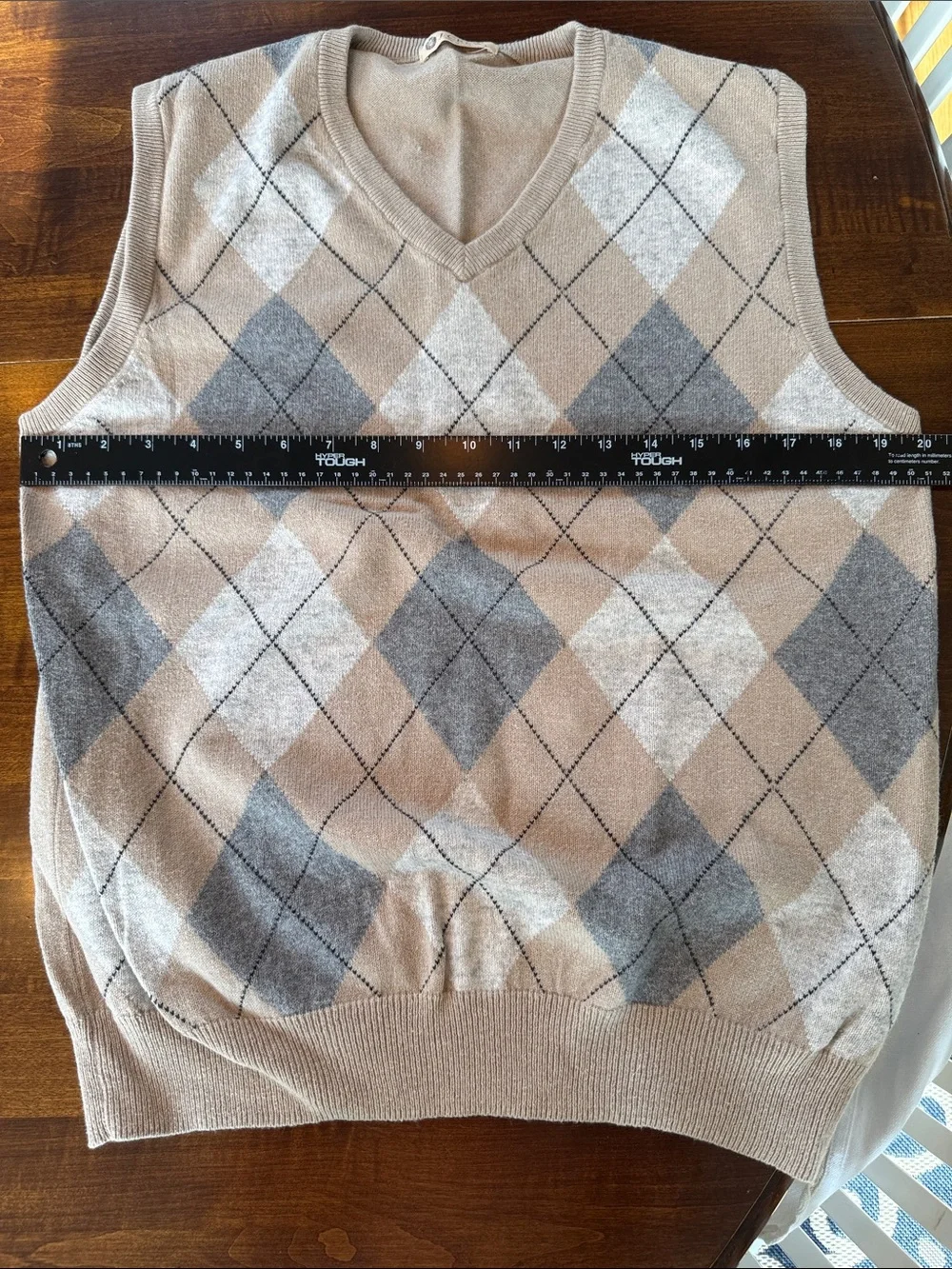 J. Crew Tan Knit Sweater Vest- cotton and cashmere
